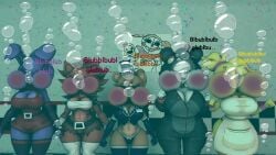 5girls bonfie bonnie_(fnaf) breath_holding bubbles chica_(fnaf) female fexa five_nights_at_freddy's foxy_(fnaf) freddy_(fnaf) fredina's_nightclub frenni_fazclaire ga-bi17 marionette_(fnaf) multiple_girls puffy_cheeks scott_cawthon sfm source_filmmaker underwater