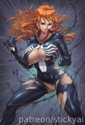 1girls ai_generated anime breasts cosplay eyes female fit marvel marvel_comics nami nami_(one_piece) nsfw one_piece orange_hair spider-man_(series) stickyai symbiote symbiote_suit symbiote_takeover venom venom_(cosplay) venom_(marvel)