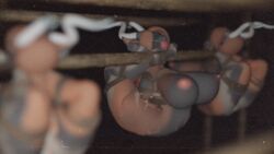 16:9 antelope anthro anus ass ball_gag big_breasts blindfold bondage bound bovid breasts captured female flexible forced fur gag gagged genitals ghostoast group hair hi_res horn mammal nipples nude pussy submissive widescreen