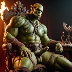 ai_generated bara biceps big_penis dominator erected_penis male_orc muscles orc