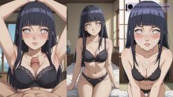 ai_generated breasts hentai hyuuga_hinata lingerie naruto naruto_shippuden titjob