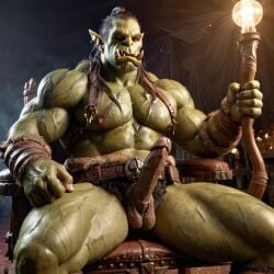 ai_generated bara biceps big_penis dominator erected_penis male_orc muscles orc