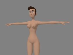 1girls 3d 3d_(artwork) 3d_model billy_buckaroo breasts female harmfulplant line_art nude nude_female real_person self_insert t_pose