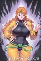 1girls ai_generated anime aura breasts cosplay dio_brando dio_brando_(cosplay) eyes female fit jojo's_bizarre_adventure nami nami_(one_piece) nsfw one_piece orange_hair stardust_crusaders stickyai