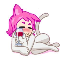 1female 1girls animated animated animated cat_ears cat_tail catgirl drunk drunk_bubble female female female_focus female_only nekochan_(telegram) simple_background tagme_(artist) telegram thick_thighs transparent_background unknown_artist wine wine_glass