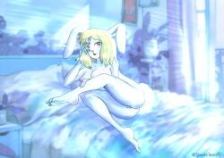 bedroom big_breasts blonde_hair bunny_girl carrot_(one_piece) female female_only furry naked one_piece posing_for_the_viewer sparkcarrot