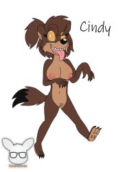 a_toon_rabbit_in_a_weasels'_den anthro big_breasts breasts brown_hair cindy_(kendraeevee) claws female genitals hair hi_res kendraeevee kendratheshinyeevee mammal mustelid musteline nude ponytail pussy solo spiral_eyes tongue tongue_out true_musteline weasel