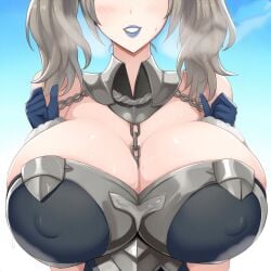 1girls ai_generated bimbofication chains cynthia_(fire_emblem) female female_only fire_emblem_awakening head_out_of_frame huge_breasts isoai lavender_lipstick nai_diffusion nipples_visible_through_clothing request revolverwingstudios_(style) solo twintails