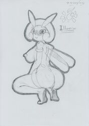 2021 anthro anthrofied arthropod ass bent_legs blush bodily_fluids breasts crouching fairy feet female genital_fluids genitals graphite_(artwork) illumise insect_wings looking_at_viewer looking_back lunaris_parukia nintendo nipples nude pencil_(artwork) pokémon_(species) pokémorph pokemon pussy pussy_juice raised_heel rear_view smile solo traditional_media_(artwork) video_games wings