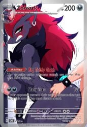 1boy angry anthro big_ass clenched_teeth female furry goth huge_breasts isoai looking_back motion_lines pierced_ears pierced_nipples pinned_to_wall pokemon pokemon_(species) pokemon_card quality vaginal_penetration waist_grab zoroark