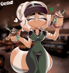 big_ass big_breasts big_butt breasts calypsoboymurz furry furry_ass furry_female job lombax oc starbucks