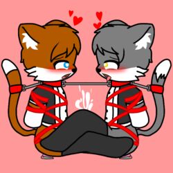 <3_eyes 1:1 anthro blush bodily_fluids chibi clothing cum dcat07 domestic_cat duo felid feline felis forced genital_fluids heart humanoid love maid_uniform male male/male mammal rape sex_toy toy uniform