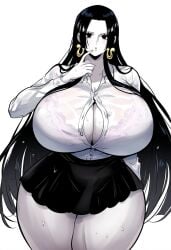 1female 1girls ai_generated big_breasts black_and_white black_eyes black_eyes_female black_hair black_hair_female black_skirt boa_hancock curvy curvy_body curvy_female curvy_figure dan16369336 female female_only long_hair long_hair_female microskirt one_piece school_uniform schoolgirl schoolgirl_uniform see-through see-through_clothing see-through_shirt shonen_jump shueisha skimpy sole_female sweat sweating tagme tagme_(artist) thick thick_thighs twitter_link unbuttoned_shirt weekly_shonen_jump weekly_shounen_jump wet_clothes wet_clothing wet_shirt white_shirt white_skin white_skinned_female wide_hips