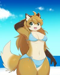 1girls big_breasts bikini breasts cleavage female fujiko_(inazuma_kat) furry sodasorbet thick_thighs wide_hips