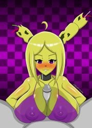 1boy 1girls big_breasts blackfox6409 breasts female_only five_nights_at_freddy's five_nights_at_freddy's_3 five_nights_in_anime fnia genderswap genderswap_(mtf) green_skin nipples paizuri penis purple_bikini rule_63 springtrap springtrap_(fnaf) springtrap_(fnia)