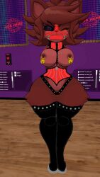 cally3d cosplay cryptiacurves embarrassed fexa five_nights_at_freddy&#039;s foxy_(cally3d) foxy_(fnaf) fredina&#039;s_nightclub ponygirl ponyplay pose