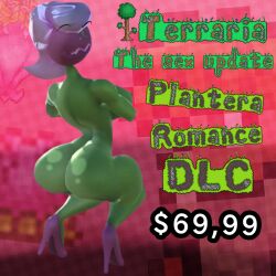 1girls 3d 3d_(artwork) 3d_model anthro anthrofied ass ass_focus back_view big_ass bubble_ass bubble_butt female female female green_body green_skin heels heels_only looking_at_viewer looking_back meme parody pink_eyes plant plant_girl plant_humanoid plantera plantera_(vincentbot) plantie short_hair terraria thick_thighs vincentbot
