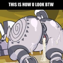 1girls after_sex animal_genitalia animal_pussy animated animated_gif anus ass ass_focus big_ass bubble_butt caption cum cum_in_pussy cum_leaking cum_leaking_out_of_pussy face_down_ass_up fat_ass female female_only feral friendship_is_magic gif huge_ass large_ass my_little_pony pixel_animation pixel_art pussy raised_tail solo stripes syrupglazed tail thick_ass top_down_bottom_up zebra zecora_(mlp)