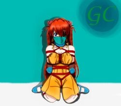 asuka_langley_sohryu bondage bound female neon_genesis_evangelion sundress