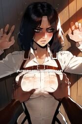 1girls ai_generated ass attack_on_titan big_ass big_breasts big_butt breasts cheating female grope groping huge_breasts interracial large_ass large_breasts netorare ntr pieck_finger shingeki_no_kyojin sinderellaart