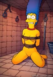 ai_generated bondage captured captured_girl character commission defeat defeated embarrassed embarrassed_nude_female game_over helpless helpless_female helpless_girl humiliated humiliation marge_simpson movie naked naked_female nsfw nude nude_female restrained restrained_arms restraints the_simpsons tied tied_arms tied_hands tied_up tv yellow_body