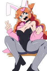 aged_up breasts bunnysuit chicken_rib glasses high_heels large_breasts nintendo orange_hair penny_crygor red_hair thick_thighs warioware