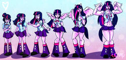 ass_expansion breast_expansion female growth hair_growth huge_breasts large_ass muscle_growth muscular_female my_little_pony navel thick_thighs trampy-hime transformation transformation_sequence twilight_sparkle_(mlp) wide_hips wings