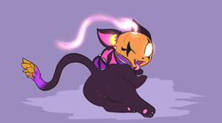 anus ass bewitching_yuumi clitoris domestic_cat fangs felid feline felis female feral fur furry furry_only genitals harrowing_series league_of_legends lying mammal mrdegradation on_side one_eye_closed open_mouth pawpads paws pumpkin_head purple_body purple_fur pussy riot_games simple_background solo tail tales_from_the_rift_series tongue tongue_out video_games wings yellow_eyes yuumi_(lol)