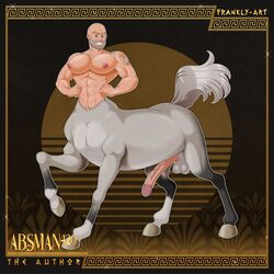 1:1 abs absman420_(pholus_reborn) bald balls bara_tiddies barazoku beard centaur equid equid_taur equine erect_nipples erection facial_hair flexing frankly-art genitals grin hi_res hooves humanoid humanoid_genitalia humanoid_penis humanoid_taur male male_only mammal mammal_taur navel nipples pecs penis pholus_reborn smile solo tattoo taur