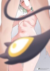 2girls absurdres airenif blank_censor cecilia_immergreen censored closed_eyes colored_inner_hair commentary convenient_tail cum cum_in_mouth cum_overflow doll doll_joints english_commentary fellatio flat_chest futa_with_female futanari gigi_murin green_hair green_streaks grey_background grey_hair highres hololive hololive_english implied_futanari joints multicolored_hair multiple_girls navel nipples oral short_hair simple_background solo_focus stomach streaked_hair tail virtual_youtuber