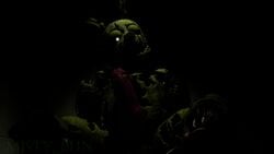 16:9 2021 3d_(artwork) 4k absurd_res animatronic anthro artist_name big_penis broken dark digital_media_(artwork) erection five_nights_at_freddy's five_nights_at_freddy's_3 genitals glowing glowing_eyes green_body hi_res hole_(anatomy) humanoid_genitalia humanoid_penis hybrid_genitalia hybrid_penis knot knotted_humanoid_penis lagomorph leporid machine male male_only mammal misty_bun penis rabbit robot sitting solo springtrap springtrap_(fnaf) teeth video_games widescreen withered