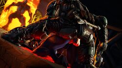 16:9 3d 3d_(artwork) anal anal_sex anus armor ass backsack balls being_watched clothed clothed_sex clothing demon digital_media_(artwork) doggy_style doom doom_(series) doom_slayer_(doom) duo_focus erection female female_penetrated from_behind_position genitals glowing glowing_eyes group gun handgun hbnoob head_grab hell_knight_(doom) hi_res human human_on_humanoid humanoid humanoid_genitalia humanoid_penis id_software imp_(doom) interspecies looking_at_another male male/female male_penetrating male_penetrating_female mammal nude penetration penis pinned pussy ranged_weapon sex source_filmmaker video_games weapon widescreen yellow_eyes