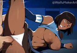 1boy 1boy1girl 1girl1boy 1girls ai_generated blue_eyes blush breasts breasts breasts_out brown_nipples clenched_teeth cock dark-skinned_female female female hi_res high_resolution highres huge_cock huge_cock korra large_breasts leg_grab leg_up looking_down male male/female motion_lines muscular_male night nipples no_pants on_side one_eye_closed panties panties_aside penis penis_in_pussy pussy_juice sex shirt_lift short_hair the_legend_of_korra tits_out veiny_penis waifumakerart white_panties