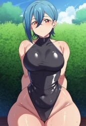 ai_generated big_ass black_leotard blackwhiplash_(style) bottom_heavy female huge_ass leotard love_live! love_live!_superstar!! thick_thighs wakana_shiki wide_hips