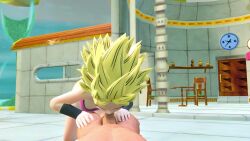 1boy black_hair caulifla caulifla_(dragon_ball) dragon_ball dragon_ball_super fellatio female huge_breasts lolpantsu oral penis tagme video