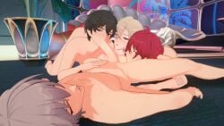 3d 4boys aventurine_(honkai:_star_rail) big_penis black_hair blonde_hair blowjob caelus_(honkai:_star_rail) dan_heng dan_hung foursome gay gray_hair honkai:_star_rail koikatsu luka_(honkai:_star_rail) male male/male/male/male male_only naked naked_male red_hair saliva saliva_on_penis saliva_string self_upload sucking sucking_penis sucking_testicles yaoi