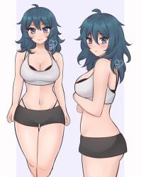 blue_eyes blue_hair breasts byleth_(female)_(fire_emblem) byleth_(fire_emblem) byleth_(fire_emblem)_(female) female female_only fire_emblem fire_emblem:_three_houses nintendo purrlucii solo