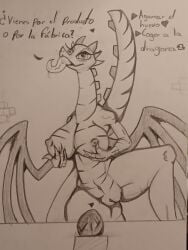 absurd_res anthro dragon egg ender_dragon female fogata genitals graphite_(artwork) hi_res humanoid jean_(minecraft) microsoft minecraft mojang mythological_creature mythological_scalie mythology pussy scalie solo traditional_media_(artwork) xbox_game_studios