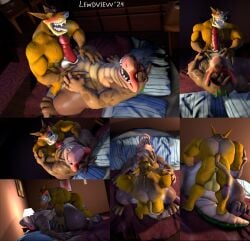 3d activision anthro anus ass ass_up balls bed bedroom bedroom_sex belly big_belly blush bodily_fluids body_grab canid canine canis clenched_teeth closed_eyes crash_(series) crocodile crocodilian cum dasyuromorph digital_media_(artwork) dingo dingodile dominant duo ejaculation eyebrows fr34ky4urry123 from_front_position fucked_silly furniture genital_fluids genitals happy happy_sex hi_res hug humping hybrid implied_orgasm lewdview looking_at_another looking_at_partner looking_back looking_back_at_another looking_back_at_partner looking_pleasured lying male male/male mammal marsupial missionary_position motion_lines muscular muscular_anthro muscular_male muscular_on_overweight narrowed_eyebrows nipples nude on_back on_bed on_front open_mouth orgasm orgasm_face overweight overweight_anthro overweight_male pecjob pecs penile penis pillow raised_eyebrows raised_head recently_extinct_species reptile romantic romantic_couple romantic_sex rough_sex scalie scrunchy_face sequence sex size_difference small_dom_big_sub source_filmmaker_(artwork) standing_on_tail tail teasing teeth thylacine tiny_tiger