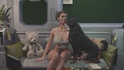 1girls canine canine final_fantasy final_fantasy_vii_remake mature_female p4ants scarlet_(ffvii) tagme video zoophilia