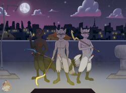 3boys anthro athletic balls cane clothing codymathews daniel_cooper_(blair93) digital_media_(artwork) fan_character fur genitals group hi_res humanoid_genitalia humanoid_penis jack_cooper_(blair93) male male_only mammal neckwarmer night on_roof penis procyonid public public_nudity raccoon roof rooftop scarf skinny sky sly_cooper sly_cooper_(series) smooth_fur sony_corporation sony_interactive_entertainment sucker_punch_productions thief thieves trio video_games