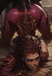 ai_generated anal anal_destruction clenched_teeth dark-skinned_male defeated_heroine destroyed_anus endured_face equine_penis female heroes_of_the_storm horse horsecock interracial interspecies rape sarah_kerrigan size_difference starcraft tagme zoophilia