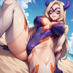 ai_generated animeart1111 big_breats curvy_female huge_body huge_breasts mount_lady mt_lady_boku_no_hero_academia my_hero_academia superheroine thick_thighs