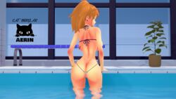 3d ass big_ass bikini catburglaraerin female female_only koikatsu nami one_piece pool round_ass wallpaper