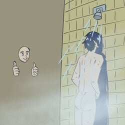 1boy ass drawfag drawthread_request gay male_focus male_only mirio_togata my_hero_academia naked peeping shower