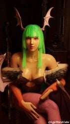 3d athletic athletic_female bangs busty cosplay darkstalkers emilie_de_rochefort female female_focus female_only hourglass_figure lgpthirdcube long_hair morrigan_aensland_(cosplay) tagme tekken tekken_8 wide_hips