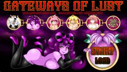 amy_rose big_breasts breasts game game_mechanics gateways_of_lust high_heels horns pointing princess_peach purple_skin succubus vanja