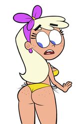 1girls 2017 4_fingers aged_up ass_freckles big_ass big_breasts bikini blonde_hair blue_eyes bow chloe_carmichael cute earrings female freckles freckles_on_ass hairband looking_back purple_bow purple_earrings purple_hairband scobionicle99 sideboob straight_hair tagme the_fairly_oddparents yellow_bikini