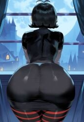 ai_generated ass ass_bigger_than_head ass_focus bent_over big_ass big_butt black_dress black_hair black_pantyhose black_shirt bubble_ass bubble_butt creamy_ai curvy dat_ass fat_ass from_behind goth_girl hotel_transylvania huge_ass large_ass mavis_dracula narrow_waist round_ass round_butt thick_ass thick_thighs wide_hips