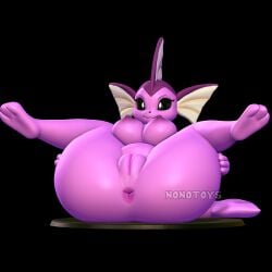 2024 3d_(artwork) anthro anthrofied anus areola ass big_butt black_eyes blue_nipples breasts digital_media_(artwork) eeveelution feet female generation_1_pokemon genitals hi_res nintendo nipples non-mammal_nipples nonotoys nude paws pink_areola pink_body pokemon pokemon_(species) pokemorph presenting presenting_pussy pussy simple_background smile soles solo spread_legs spreading toes vaporeon y_anus